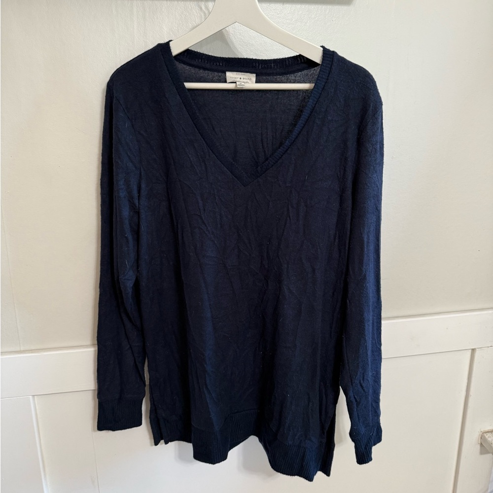 Lucky Brand Deep Blue V-Neck Sweater